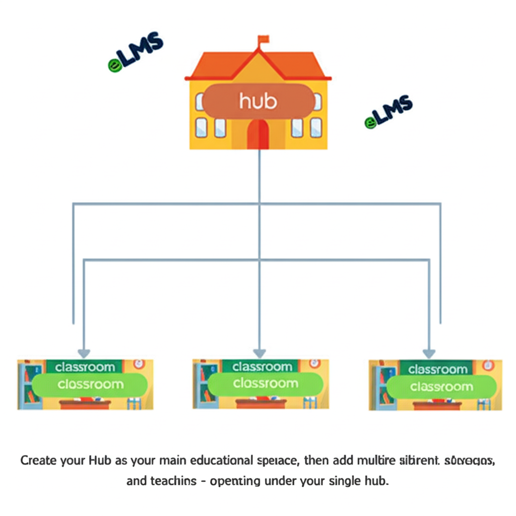 Diagram showing the Hub and Classroom structure